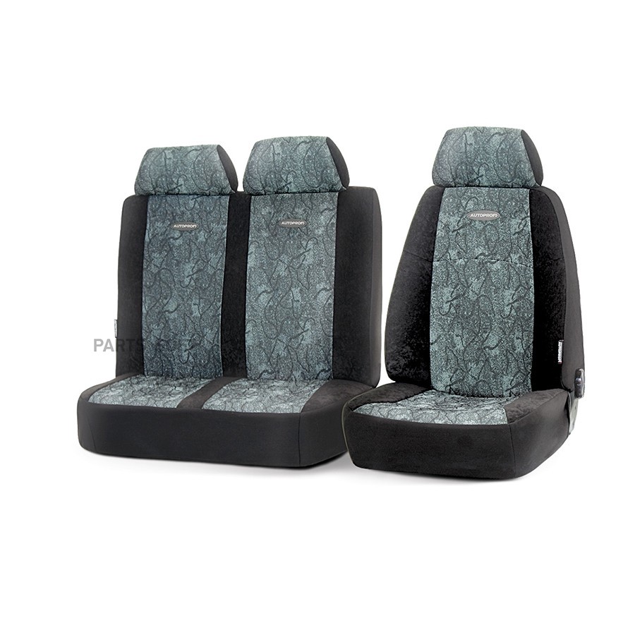 Чехлы автомобильные для а/м ГАЗель 3-х местная жаккард серый "AUTOPROFI" (7 шт.) - AUTOPROFI None None